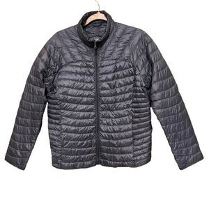 Be Inspired Down Packable Jacket Womens XL Gray Lightweight Mock Neck Puffer